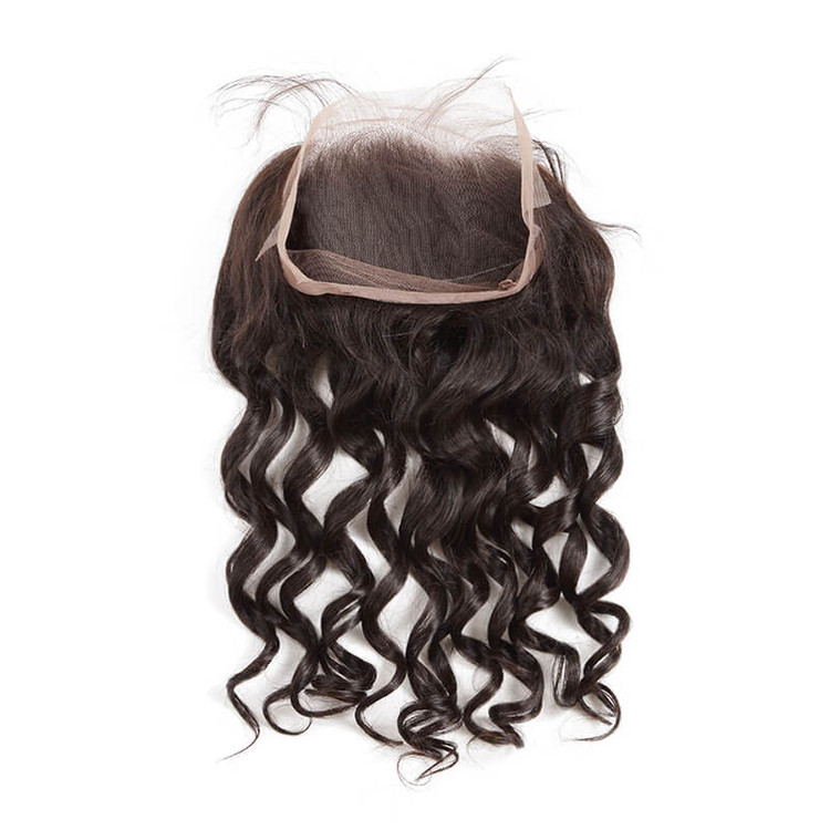 Frontal de encaje 360 de onda suelta hecho con cabello virgen real a la venta 8A 0