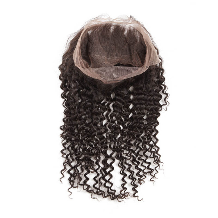 Venta caliente Virgin Loose Curly Hair 360 Lace Frontal Natural Back 1