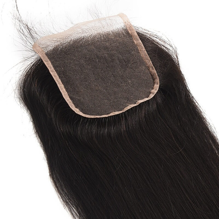 Heiße Verkaufs-Jungfrau-gerades Haar 4x4 Spitze-Schließungs-Rückseite 0