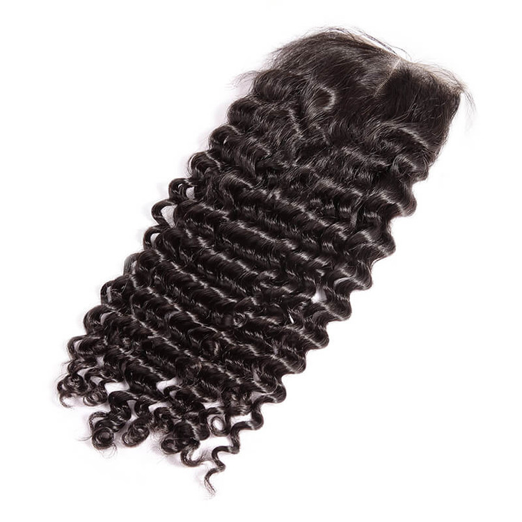 Fermeture de cheveux brésilienne douce comme de la soie, fermeture en dentelle profonde 10,2 x 10,2 cm. 0