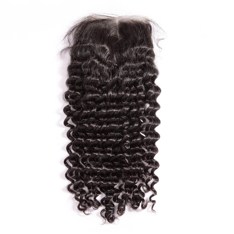 Fermeture de cheveux brésilienne douce comme de la soie, fermeture en dentelle profonde 10,2 x 10,2 cm. 2