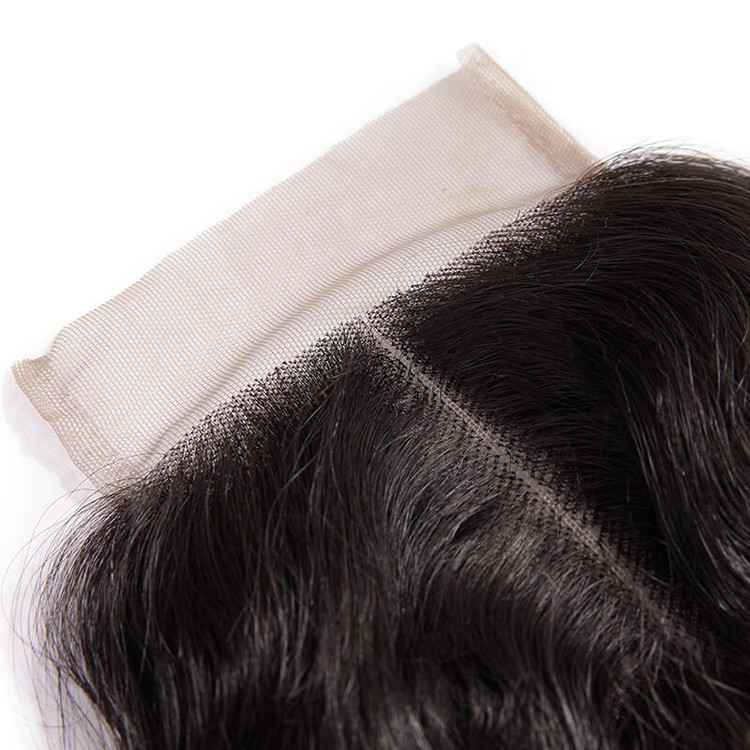 Fechamento de renda de cabelo virgem liso, 4*4 fechamento encaracolado solto para mulheres 2