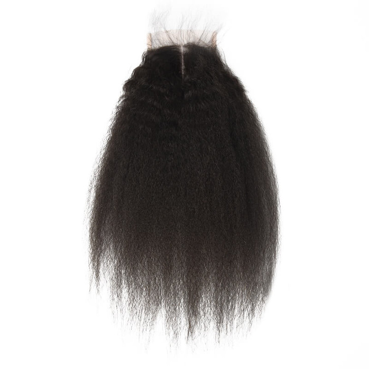 Kinky Straight Lace Closure Fabriqué par de vrais cheveux vierges en vente 1