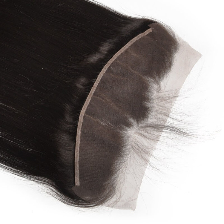 Frontal en dentelle droite et soyeuse fabriqué par de vrais cheveux vierges en vente 8A 2