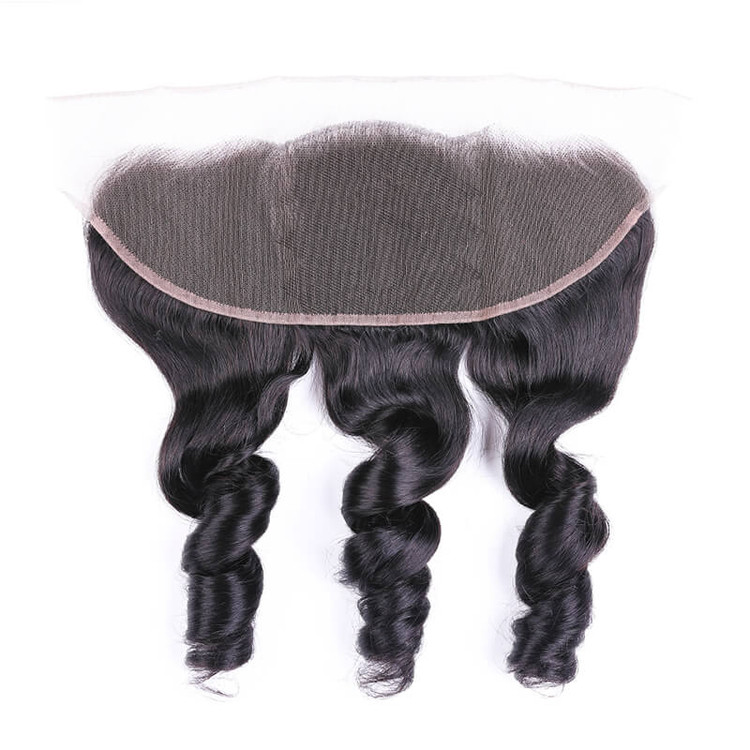 Frontal suelto con mejores ventas del cordón del cabello humano de la Virgen de la onda 13x4 para las mujeres 0