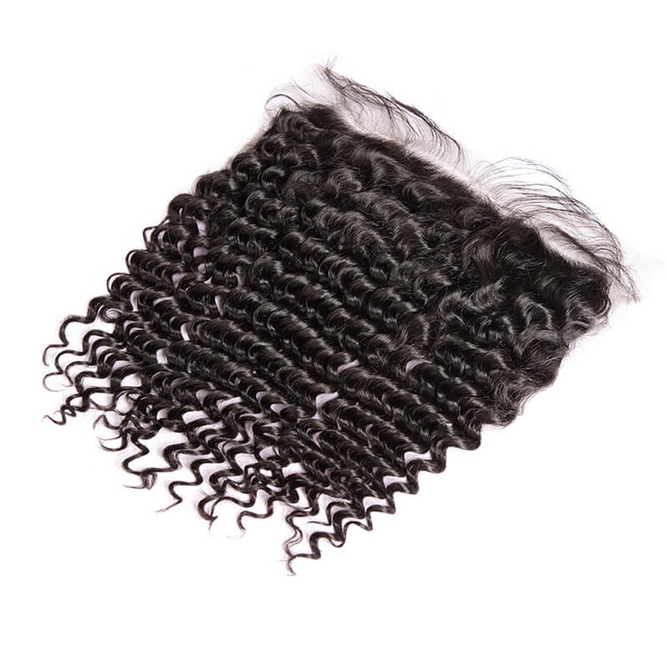 Frontal de encaje de onda profunda de cabello virgen más barato, espalda natural 0