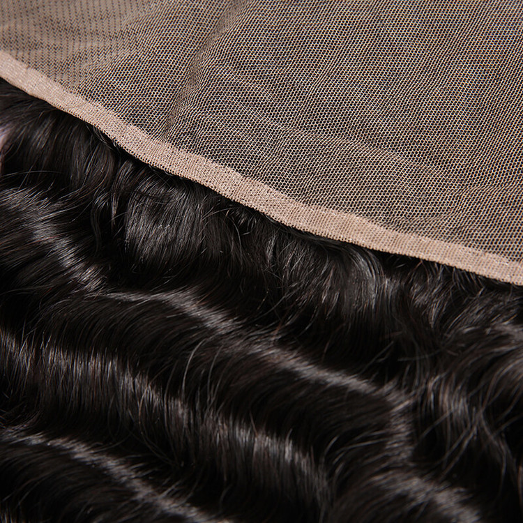 Frontal de encaje de onda profunda de cabello virgen más barato, espalda natural 3