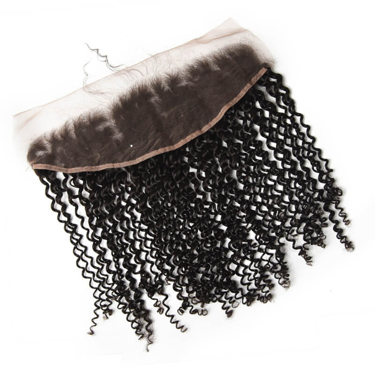 Cheveux humains frontal, Kinky Curly Lace Frontal, 10-28 pouces 0