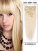 Bleach White Blonde (#613) Premium Straight Clip In Hair Extensions 7 stuks 0 small