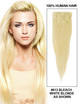 Bleach White Blonde (#613) Premium Straight Clip In Hair Extensions 7 stuks 1 small