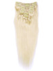 Bleach White Blonde (#613) Premium Straight Clip In Hair Extensions 7 stuks 2 small