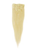 Bleach White Blond(#613) Premium Straight Clip In Hair Extensions 7 stk. 4 small