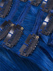 Blå(#Blue) Deluxe Straight Clip In Human Hair Extensions 7 stk 4 small