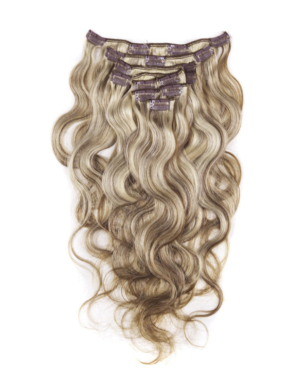 Brun Châtaigne/Blonde(#F6-613) Ultimate Body Wave Extensions de Cheveux Remy à Clip 9 Pièces 0