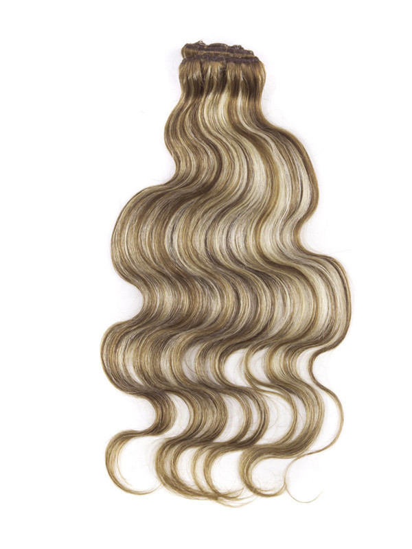 Kastanienbraun/Blond (#F6-613) Ultimate Body Wave Clip In Remy Hair Extensions 9 Stück 1