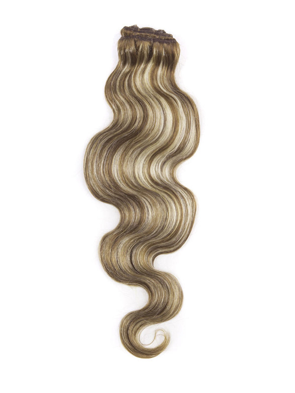 Kastanienbraun/Blond (#F6-613) Ultimate Body Wave Clip In Remy Hair Extensions 9 Stück 2