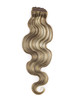 Kastanienbraun/Blond (#F6-613) Ultimate Body Wave Clip In Remy Hair Extensions 9 Stück 2 small