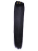 Jet Black(#1) Straight Deluxe Clip In Human Hair Extensions 7 stk 2 small