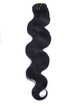 Gitzwart (#1) Body Wave Premium Clip In Hair Extensions 7 stuks 1 small