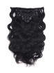 Jet Black (#1) Body Wave Ultimate Clip In Remy Hair Extensions 9 Stück 0 small