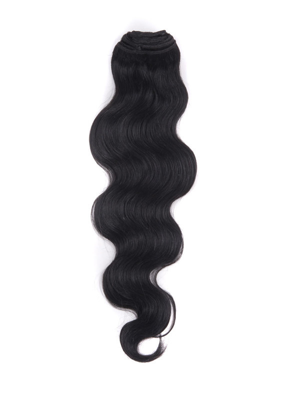 Jet Black (#1) Body Wave Ultimate Clip In Remy Hair Extensions 9 Stück 2