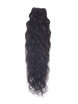Jet Black(#1) Deluxe Kinky Curl Clip en extensiones de cabello humano 7 piezas 1 small