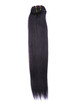 Natural Black (#1B) Premium zijdeachtige rechte clip-in hair extensions 7 stuks 1 small