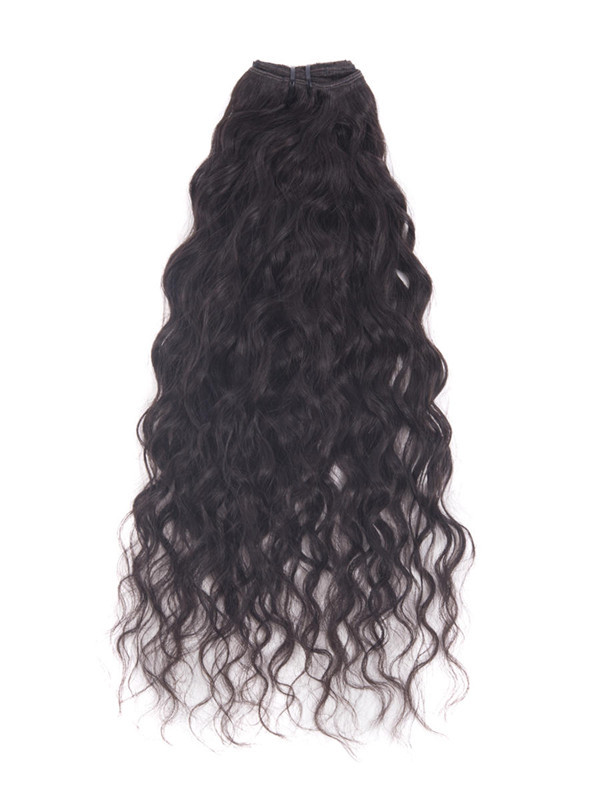 Noir naturel (# 1B) Extensions de cheveux à clip Kinky Curl de qualité supérieure 7 pièces 1