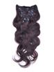 Marrón oscuro (# 2) Premium Body Wave Clip en extensiones de cabello 7 piezas 0 small