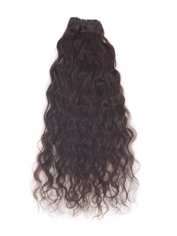 Mørkebrun(#2) Premium Kinky Curl Clip In Hair Extensions 7 stk 2