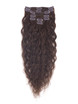 Brun moyen (#4) Deluxe Kinky Curl Clip dans les extensions de cheveux humains 7 pièces 1 small