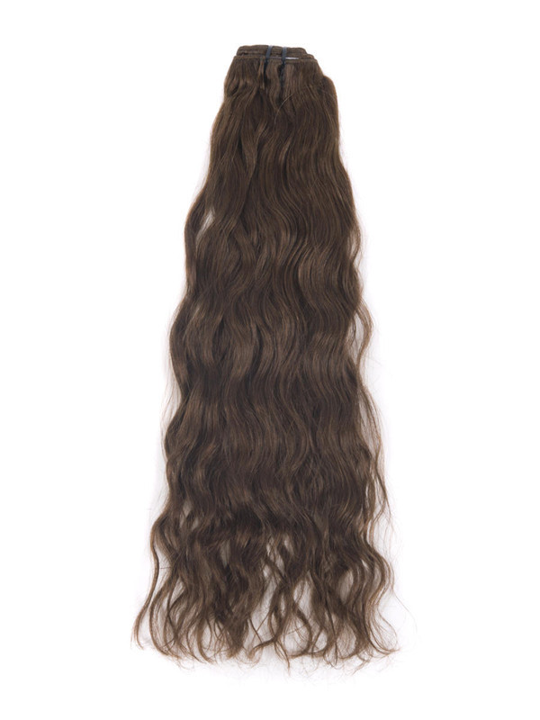 Castaño medio (# 6) Ultimate Kinky Curl Clip en extensiones de cabello Remy 9 piezas-np 1