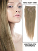 Marrón dorado claro (# 12) Ultimate Straight Clip en extensiones de cabello Remy 9 piezas-np 0 small