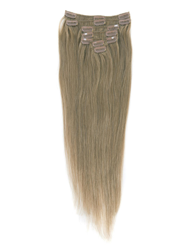 Marrón dorado claro (# 12) Ultimate Straight Clip en extensiones de cabello Remy 9 piezas-np 1