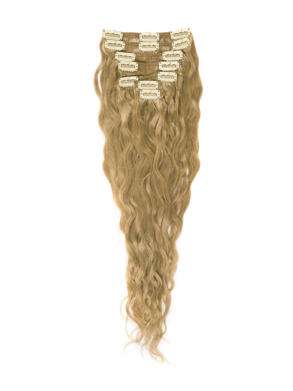 Strawberry Blonde(#27) Premium Kinky Curl Clip In Hair Extensions 7 Stück 2