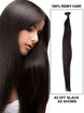 50 stykker Silky Straight Remy Stick Tip/I Tip Hair Extensions Natural Black(#1B) 0 small