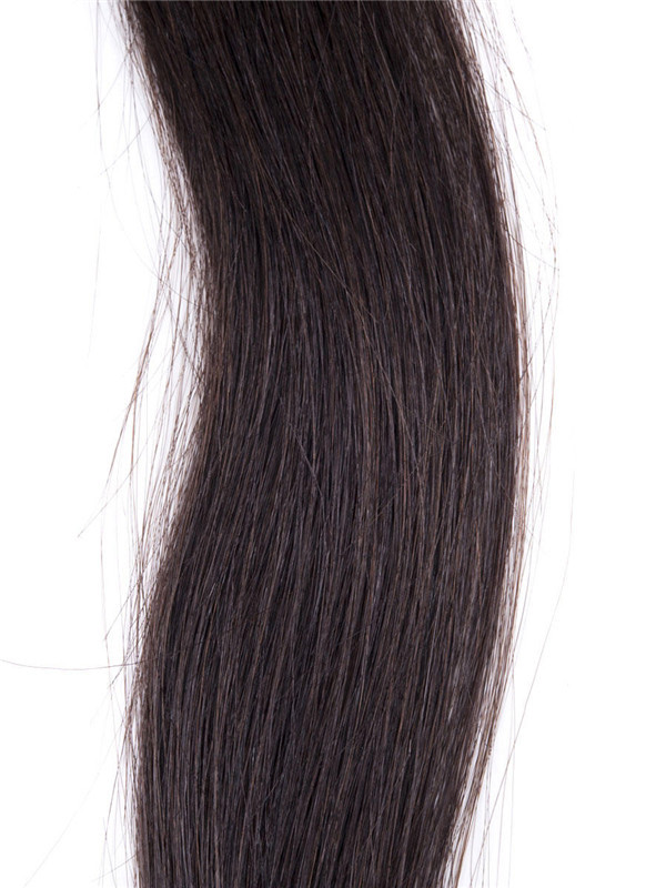 50 extensiones de cabello con punta de palo Remy recta y sedosa/extensiones de cabello con punta en I negro natural (# 1B) 2