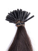 50 extensiones de cabello con punta de palo Remy recta y sedosa/extensiones de cabello con punta en I negro natural (# 1B) 3 small