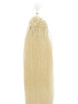 Extensiones de cabello Remy Micro Loop 100 hilos Blanqueador recto sedoso Rubio blanco (# 613) 0 small