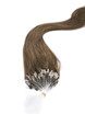 Extensões de cabelo humano micro loop 100 fios sedoso liso castanho claro (#8) 1 small