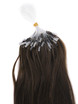 Extensiones de cabello humano Micro Loop 100 hilos Marrón medio sedoso recto (# 4) 1 small