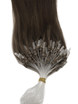 Micro Loop Human Hair Extensions 100 tråder silkeaktig rett Medium Brun (#4) 2 small