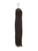 Remy Micro Loop Hair Extensions 100 tråder silkeaktig rett mørkebrun(#2) 0 small