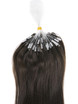 Extensões de cabelo Remy Micro Loop 100 fios sedoso liso marrom escuro (#2) 1 small