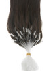 Remy Micro Loop Hair Extensions 100 strengen zijdeachtig steil donkerbruin (# 2) 2 small