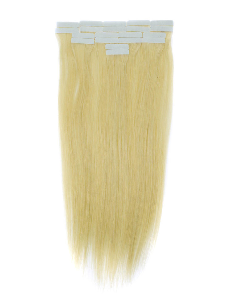 Extensions de cheveux humains avec ruban adhésif 20 pièces blond moyen lisse et soyeux (#24) 0