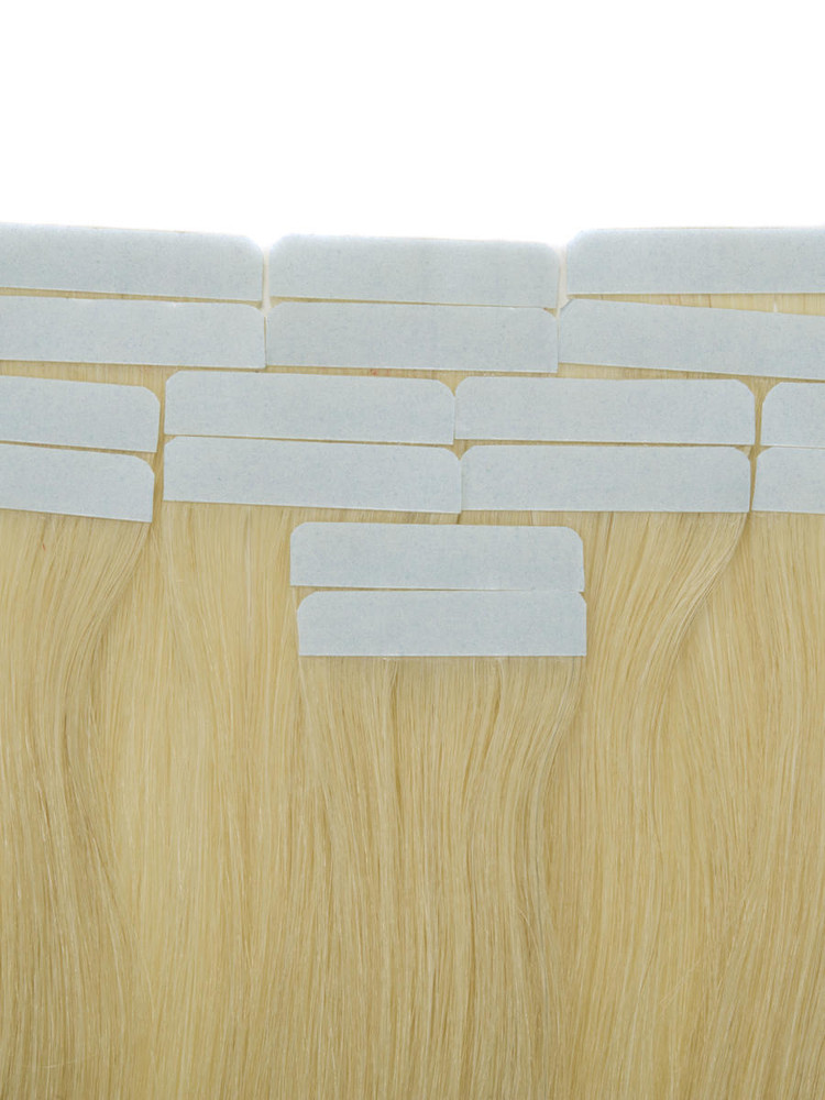 Tape In Human Hair Extensions 20 stykker silkeaktig rett Medium Blond(#24) 1