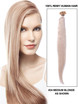 50 stykker silkeaktig rett neglespiss/U-spiss Remy Hair Extensions Medium Blond(#24) 0 small