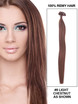 50 pièces Silky Straight Nail Tip/U Tip Remy Hair Extensions Light Chestnut(#8) 0 small