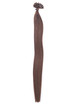 50 delar silkeslen rak nagelspets/U-spets Remy Hair Extensions Light Chestnut(#8) 1 small
